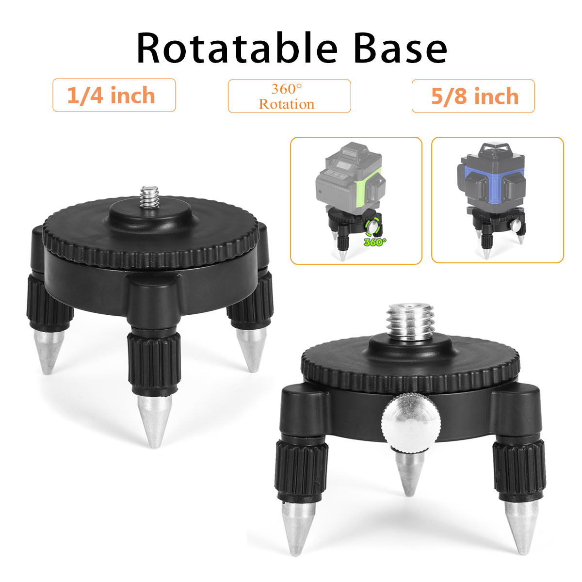 Adjustment-360deg-Rotation-Holder-Rotary-Base-For-14-or-58-inch-Laser-Level-Line-1714962-1