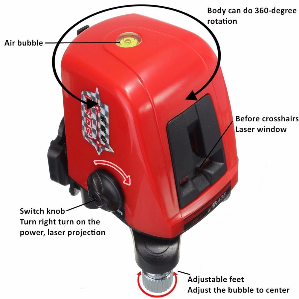 Foucault-FC-435-2-Red-Laser-level-Cross-Line-1-Point-Horizonatal-Vertival-360-Rotary-Self--Leveling-1567178-5