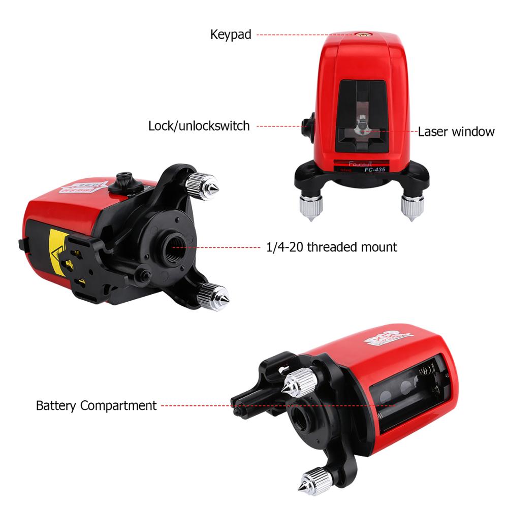 Foucault-FC-435-2-Red-Laser-level-Cross-Line-1-Point-Horizonatal-Vertival-360-Rotary-Self--Leveling-1567178-6