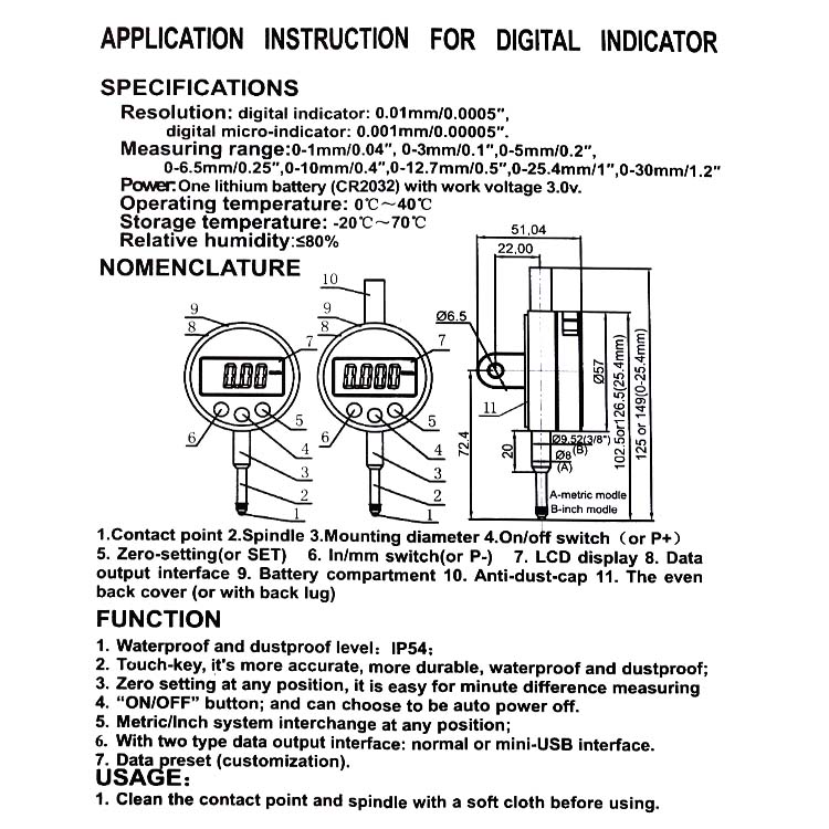 IP54-Oil-proof-Digital-Micrometer-0001mm-Electronic-Micrometer-MetricInch-0-127mm-05quotPrecision-Di-1599000-1