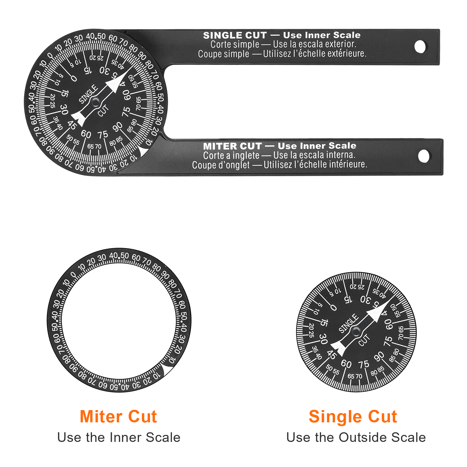 Miter-Saw-Protractor-360deg-Angle-Finder-Miter-Gauge-Goniometer-Angle-Level-Meter-Arm-Measuring-Rule-1899613-2