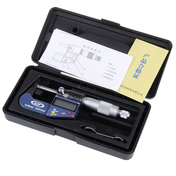 Professional-0-25mm-Electronic-Digital-Micrometer-0001mm-Resolution-941638-7