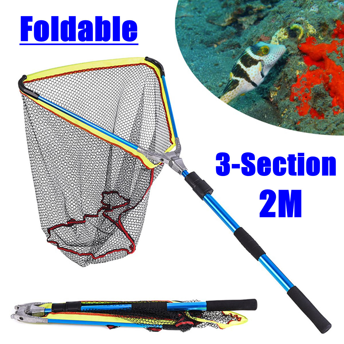 3-Section-Folding-EVA-Handle-Fishing-Landing-Telescopic-Extending-Pole-Fish-Net-1397587-1