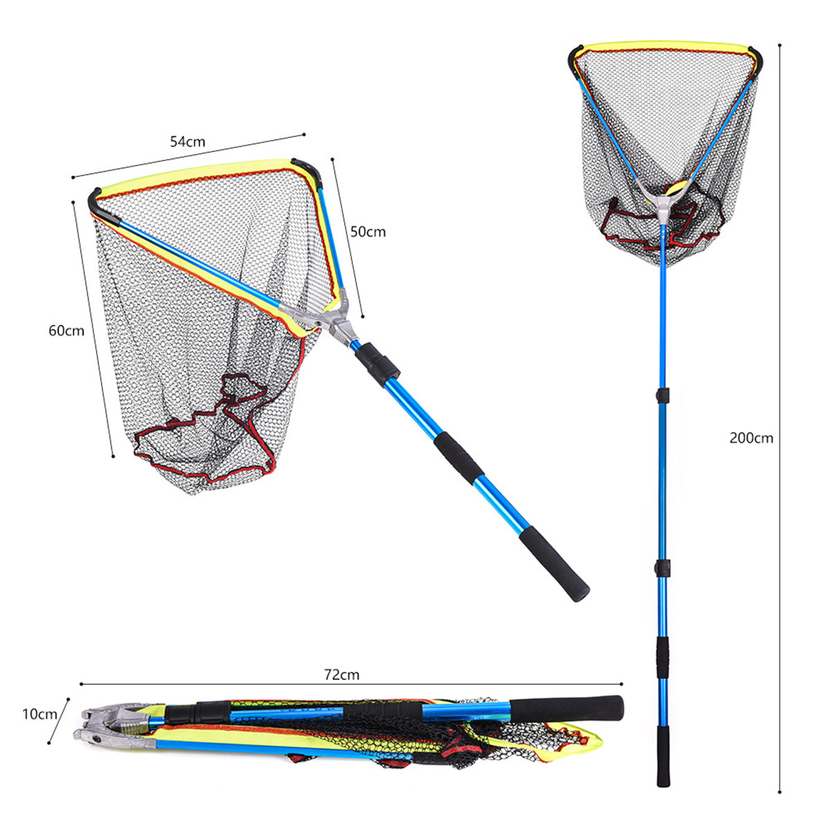 3-Section-Folding-EVA-Handle-Fishing-Landing-Telescopic-Extending-Pole-Fish-Net-1397587-3