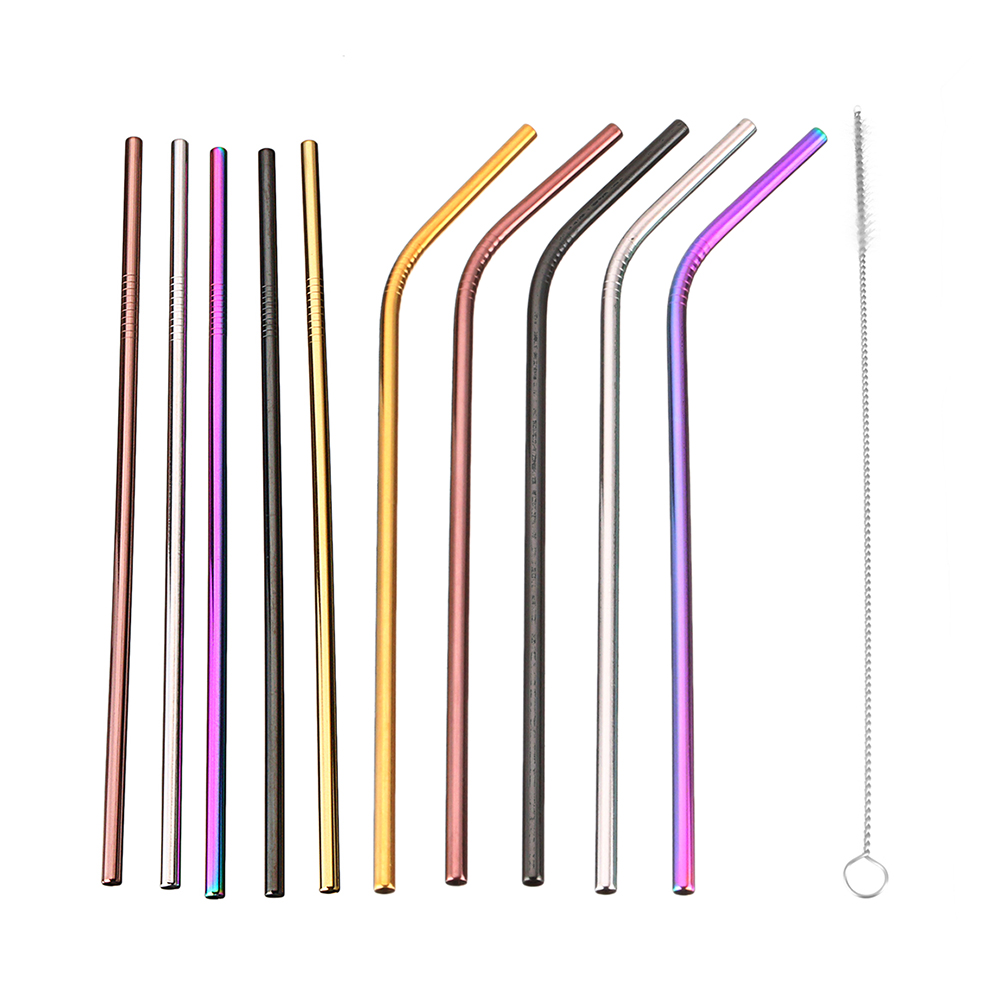 Set-of-10-Multi-Color-Stainless-Steel-Straws-Drinking-Tumblers-Cold-Beverage-Cup-Straw-w-Brush-1396656-4