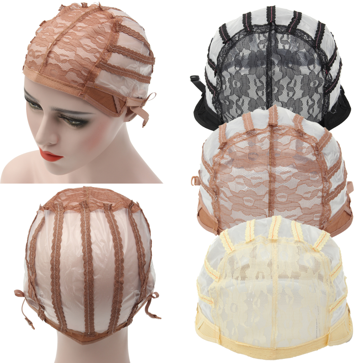 Wig-Cap-Making-Elastic-Breathable-Lace-Mesh-Net-Weaving-Cap-Adjustable-Head-Cap-1469059-7