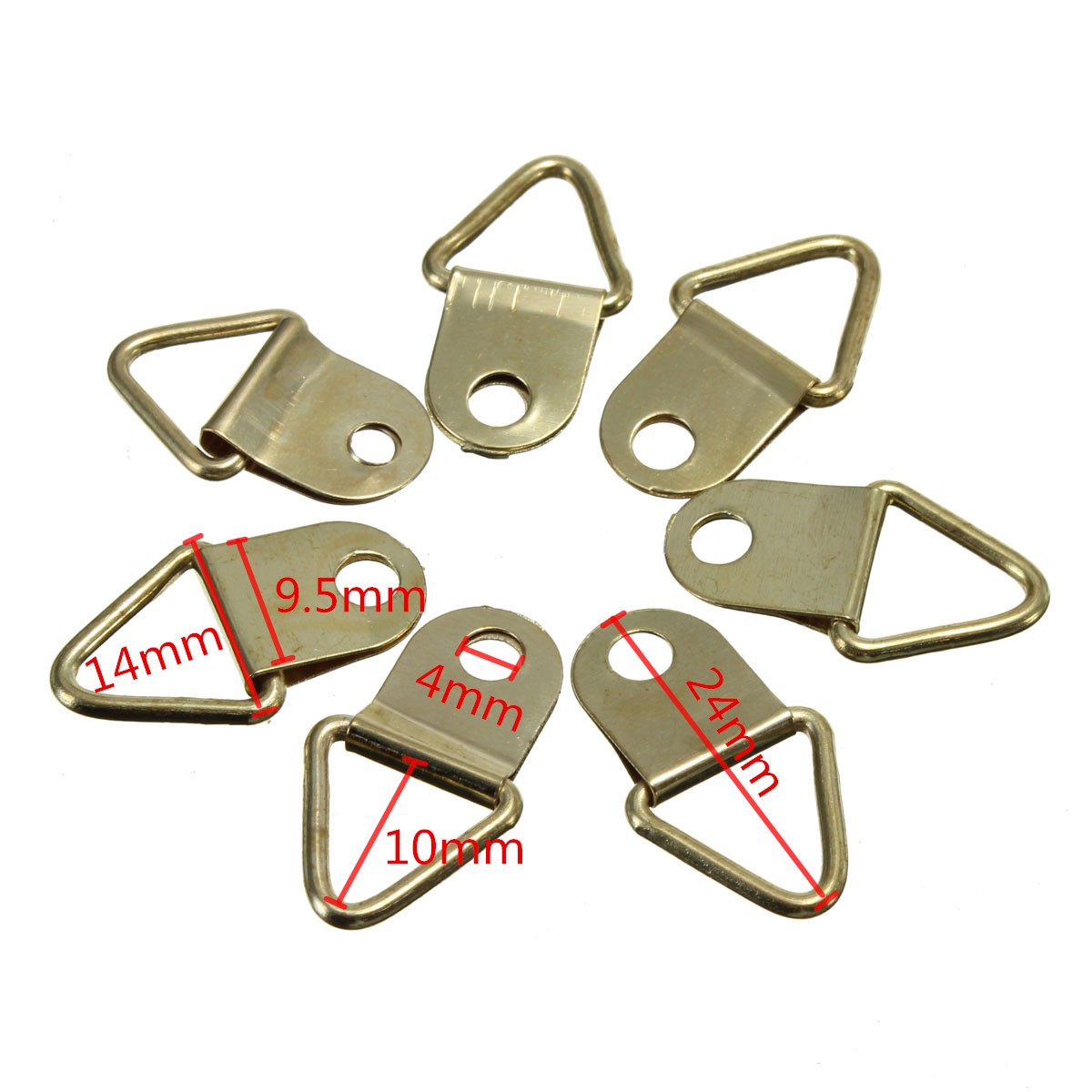 50Pcs-Copper-Triangle-Photo-Picture-Frame-Wall-Mount-Hook-Hanger-Ring-1033984-1