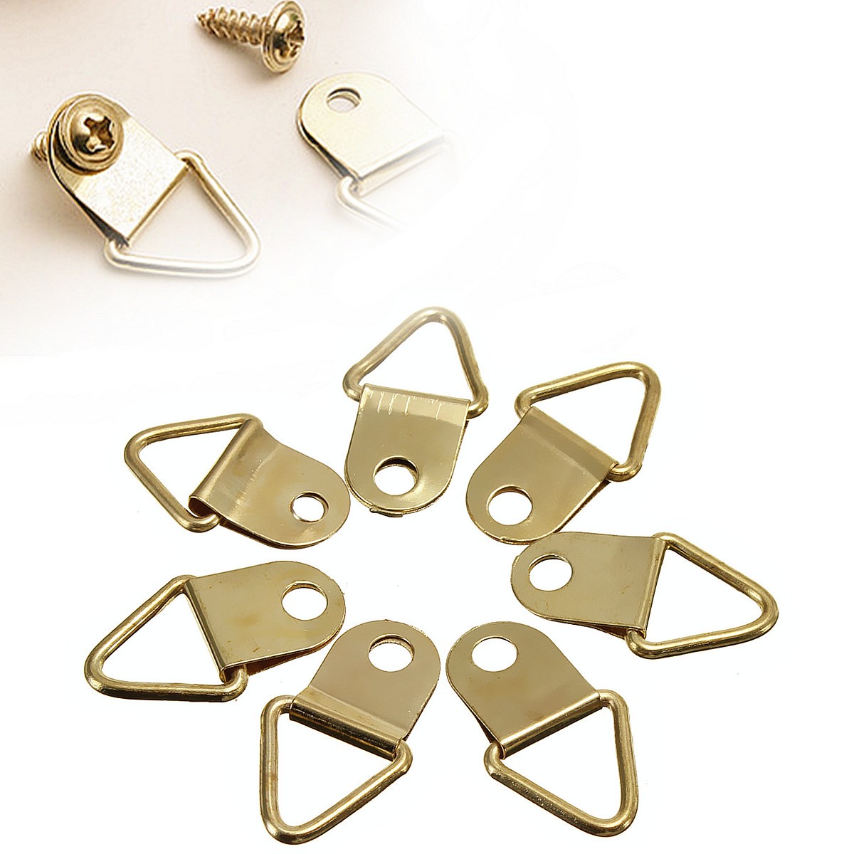 50Pcs-Copper-Triangle-Photo-Picture-Frame-Wall-Mount-Hook-Hanger-Ring-1033984-9