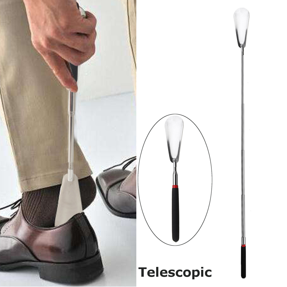 Telescopic-29-Long-Adjustable-Handle-Shoe-Horn-Stainless-Steel-Metal-Shoe-Metal-Rod-1552563-10