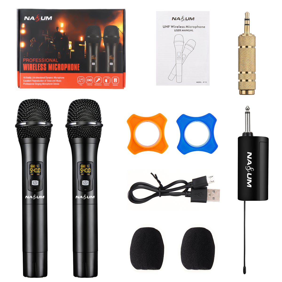 NASUM-Wireless-Karaoke-Microphone-Professional-UHF-Dual-Channel-Metal-Dynamic-Cordless-Microphone-Ha-1895171-7