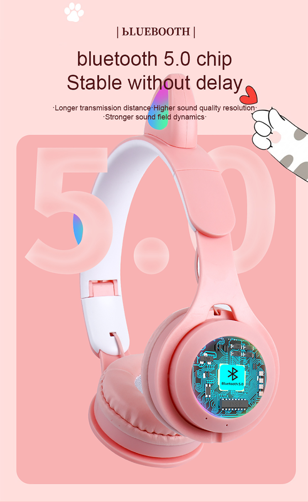 SOMIC-DR-08-Pink-Colorful-Cat-Ear-bluetooth-Headphone-with-Mic-Rainbow-Light-HIFI-Sound-Folding-Audi-1856421-5