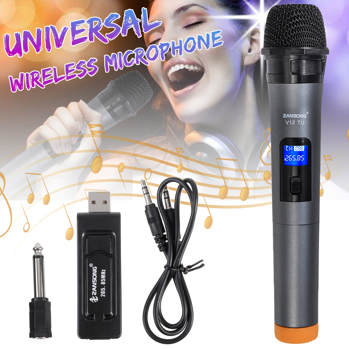 Professional-UHF-Wireless-Microphone-Handheld-Mic-System-Karaoke-With-Receiver-and-Display-Screen-1594315-1