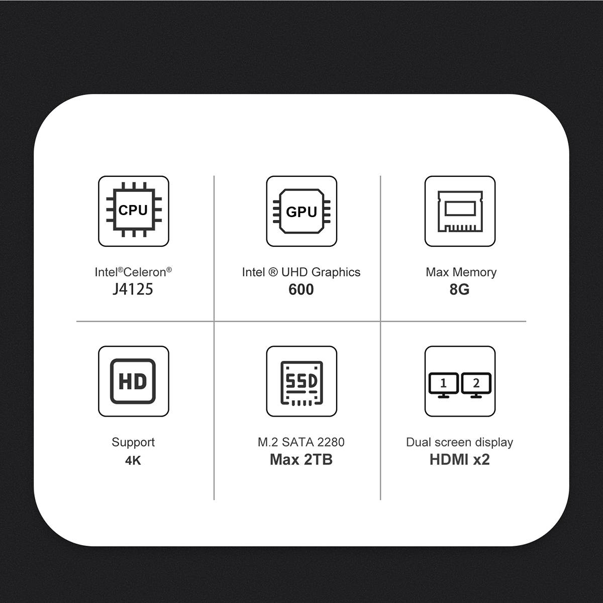 TRIGKEY-N4-Intel-J4125-Quad-Core-20GHz-to-27GHz-Mini-PC-8GB-DDR4-256GB-M2-SSD-WiFi5-LAN-2HDMI-Double-1935452-2