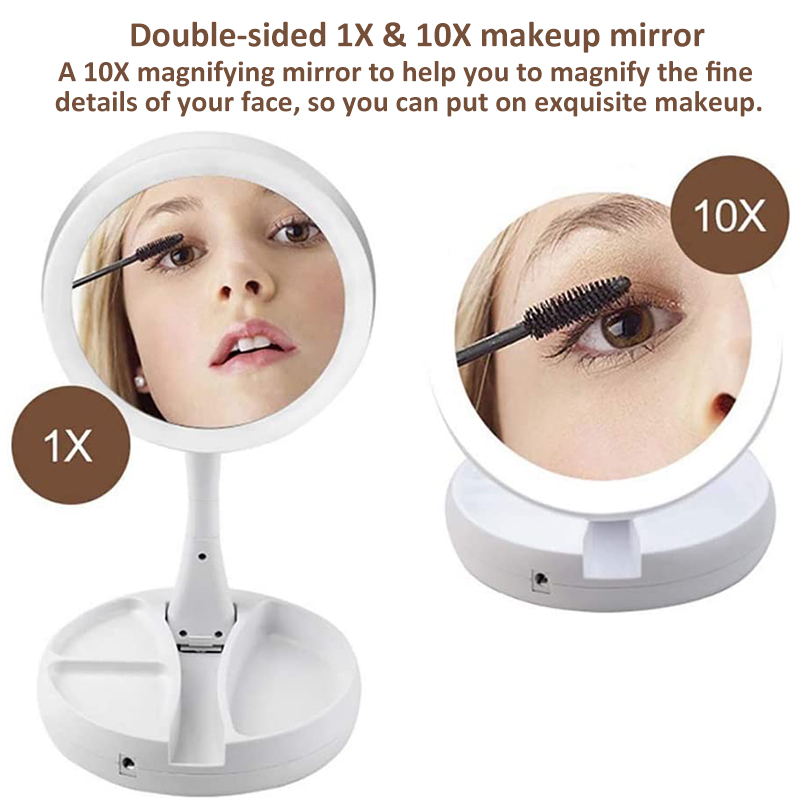 10X-Magnifying-Lighted-Double-Sided-Makeup-Mirror-LED-Bathroom-Travel-Foldable-1685491-2