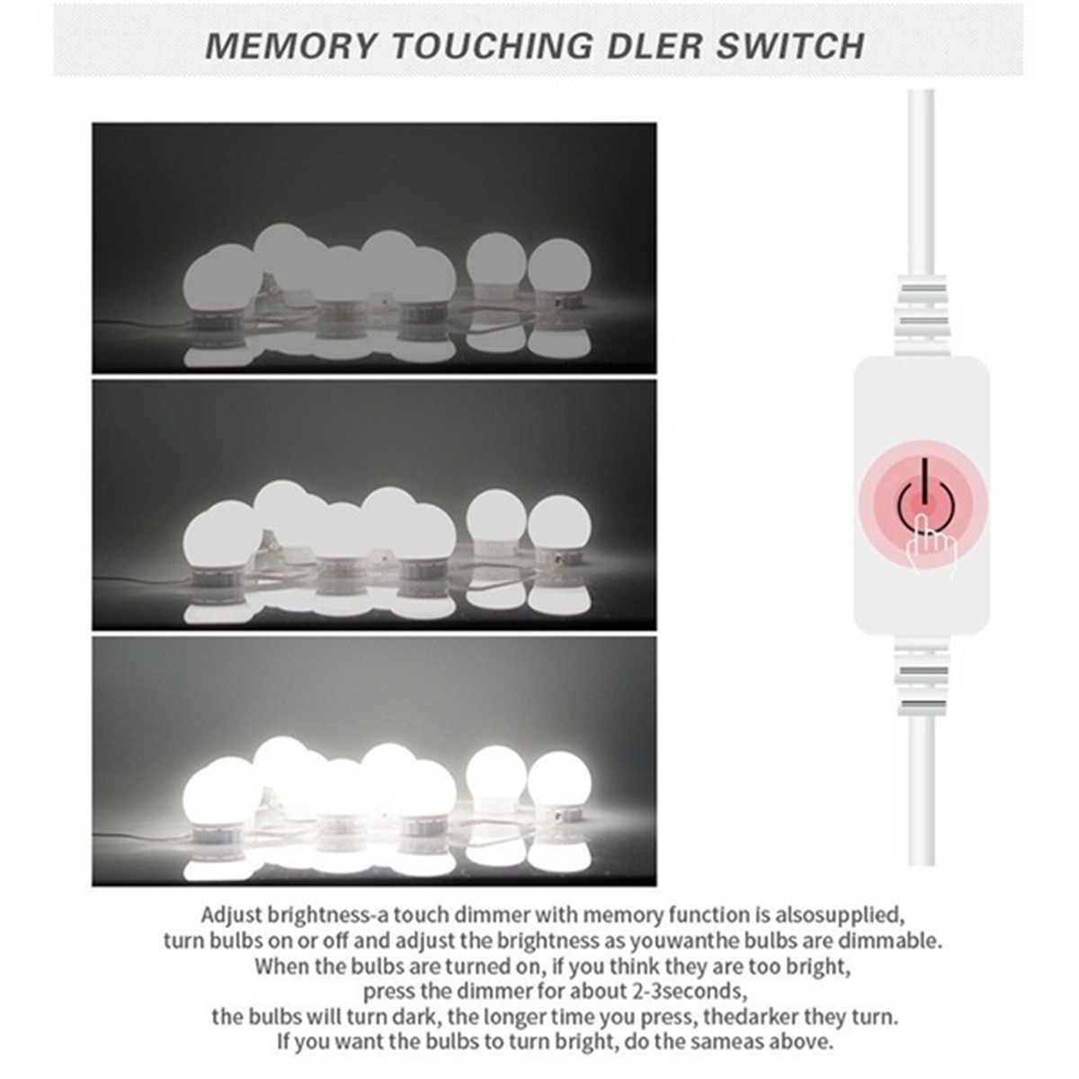 Tri-Color-Dimmable-USB-61014LEDs-Vanity-Mirror-Lamp-Kit-Makeup-Headlight-Dresser-Lamp-1710458-2