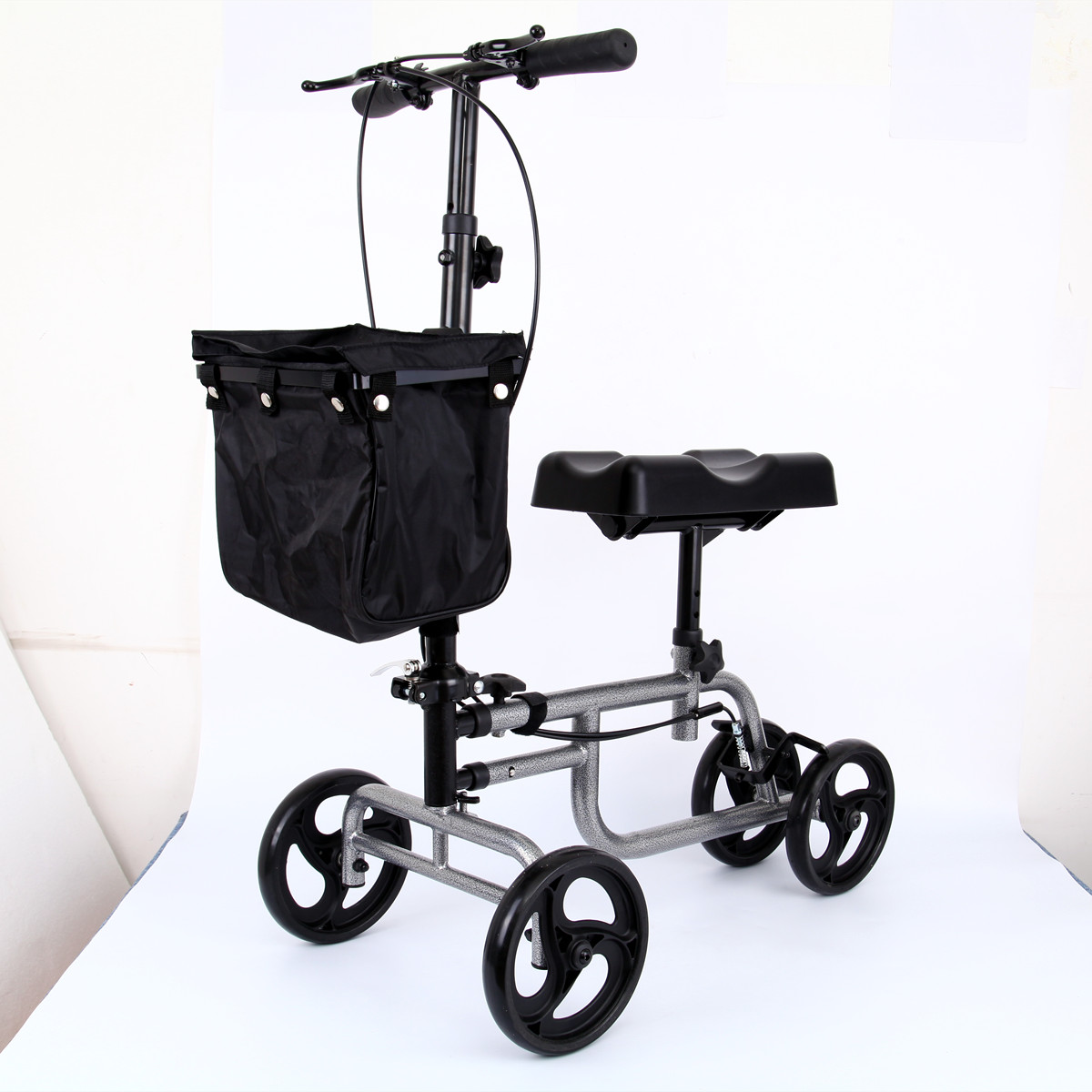 Knee-Walker-Scooter-Foldable-Adjusted-Height-Walking-Aid-Knee-Support-and-Basket-1940439-6
