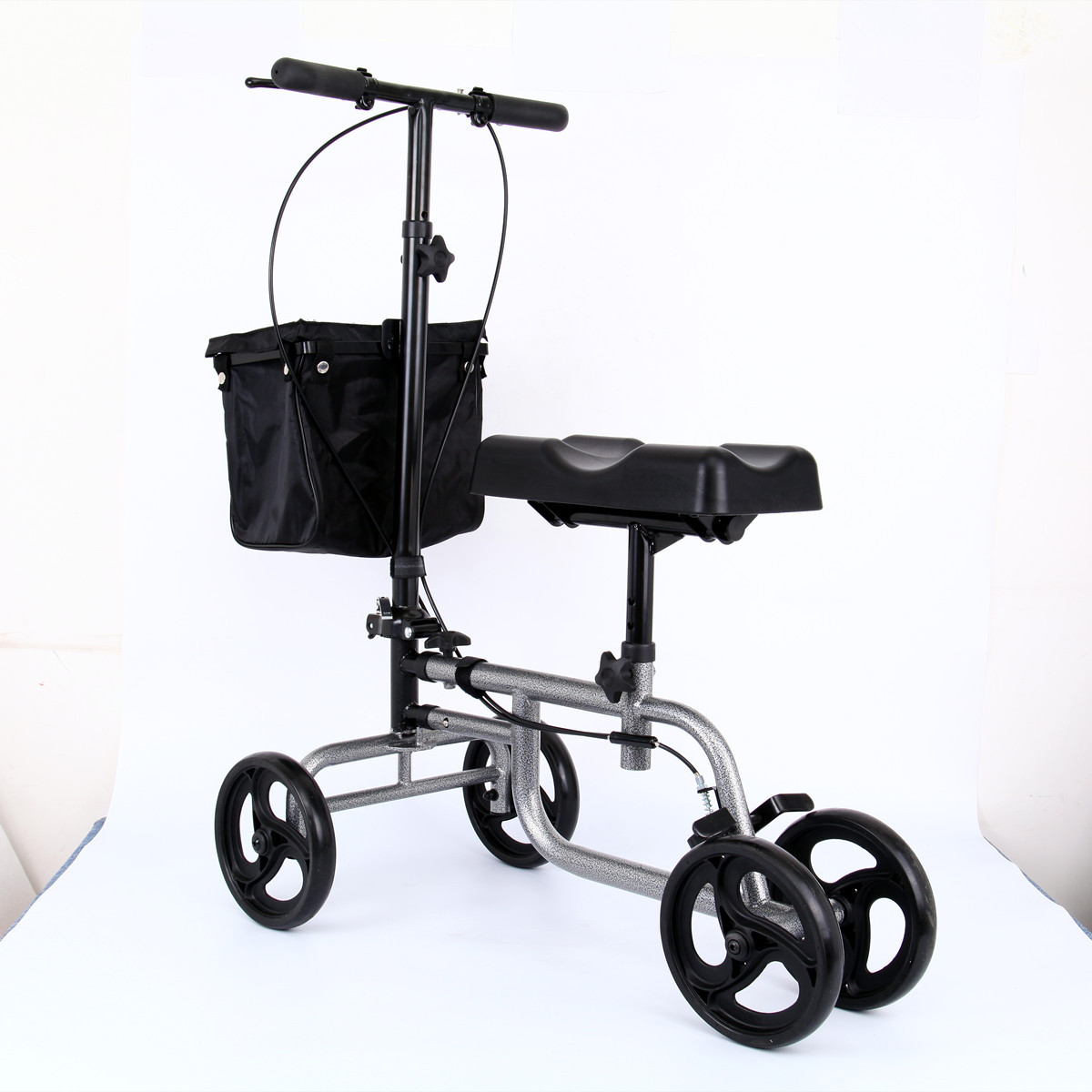 Knee-Walker-Scooter-Foldable-Adjusted-Height-Walking-Aid-Knee-Support-and-Basket-1940439-7