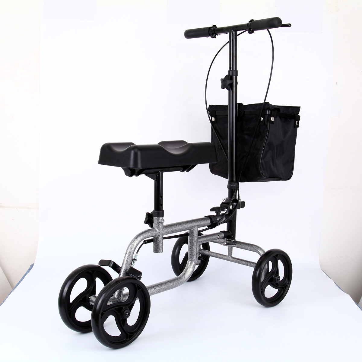 Knee-Walker-Scooter-Foldable-Adjusted-Height-Walking-Aid-Knee-Support-and-Basket-1940439-8
