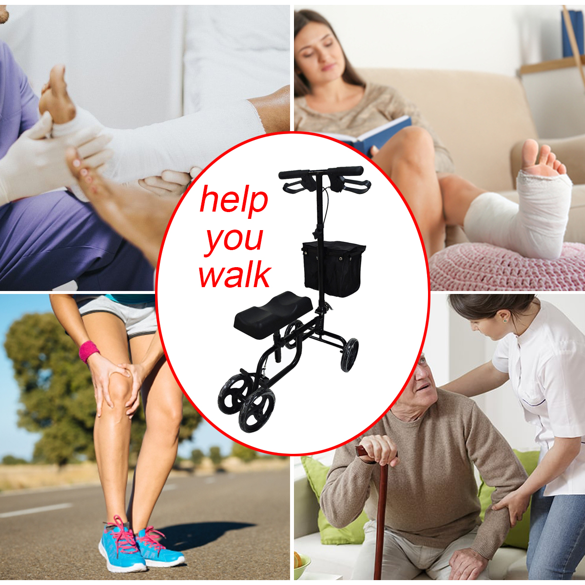 Mobility-Knee-Walker-Scooter-Roller-Crutch-Leg-Steerable-Foldable-Design-Adjustable-Height-Adjustabl-1940054-2