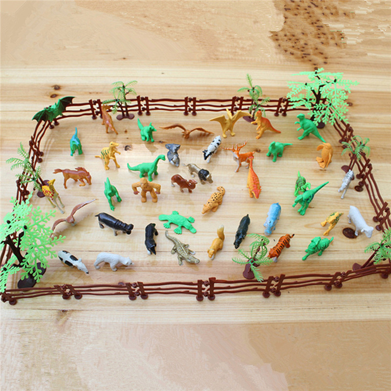 68PCS-Plastic-Farm-Yard-Wild-Animals-Fence-Tree-Model-Kids-Toys-Figures-Play-New-1186300-4