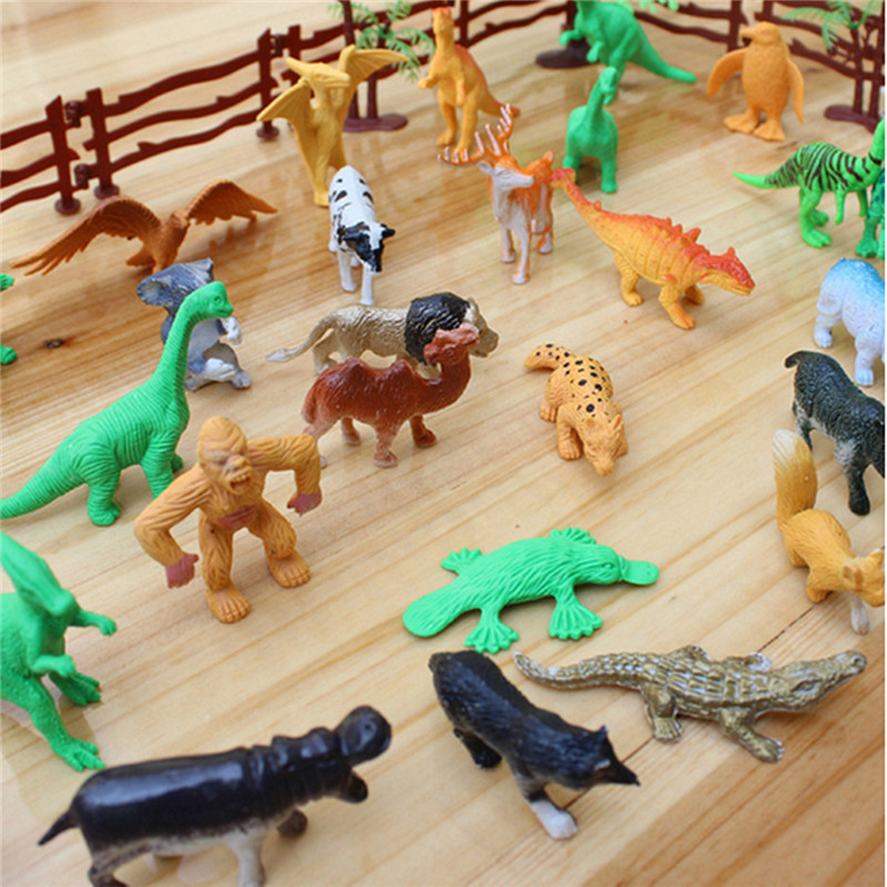 68PCS-Plastic-Farm-Yard-Wild-Animals-Fence-Tree-Model-Kids-Toys-Figures-Play-New-1186300-6