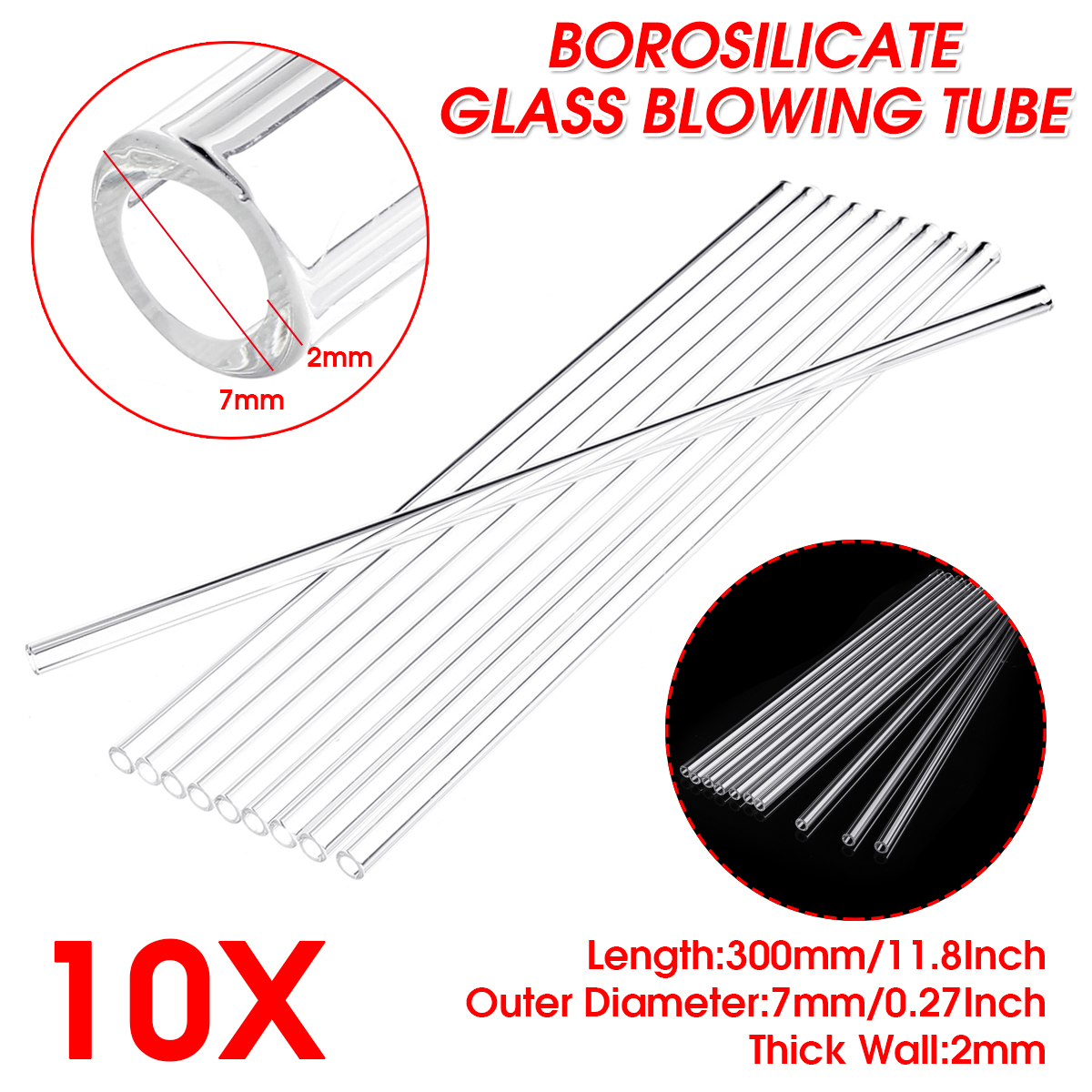 10Pcs-300mm-Length-OD-7mm-2mm-Thick-Wall-Lab-Borosilicate-Glass-Blowing-Tube-1615852-1