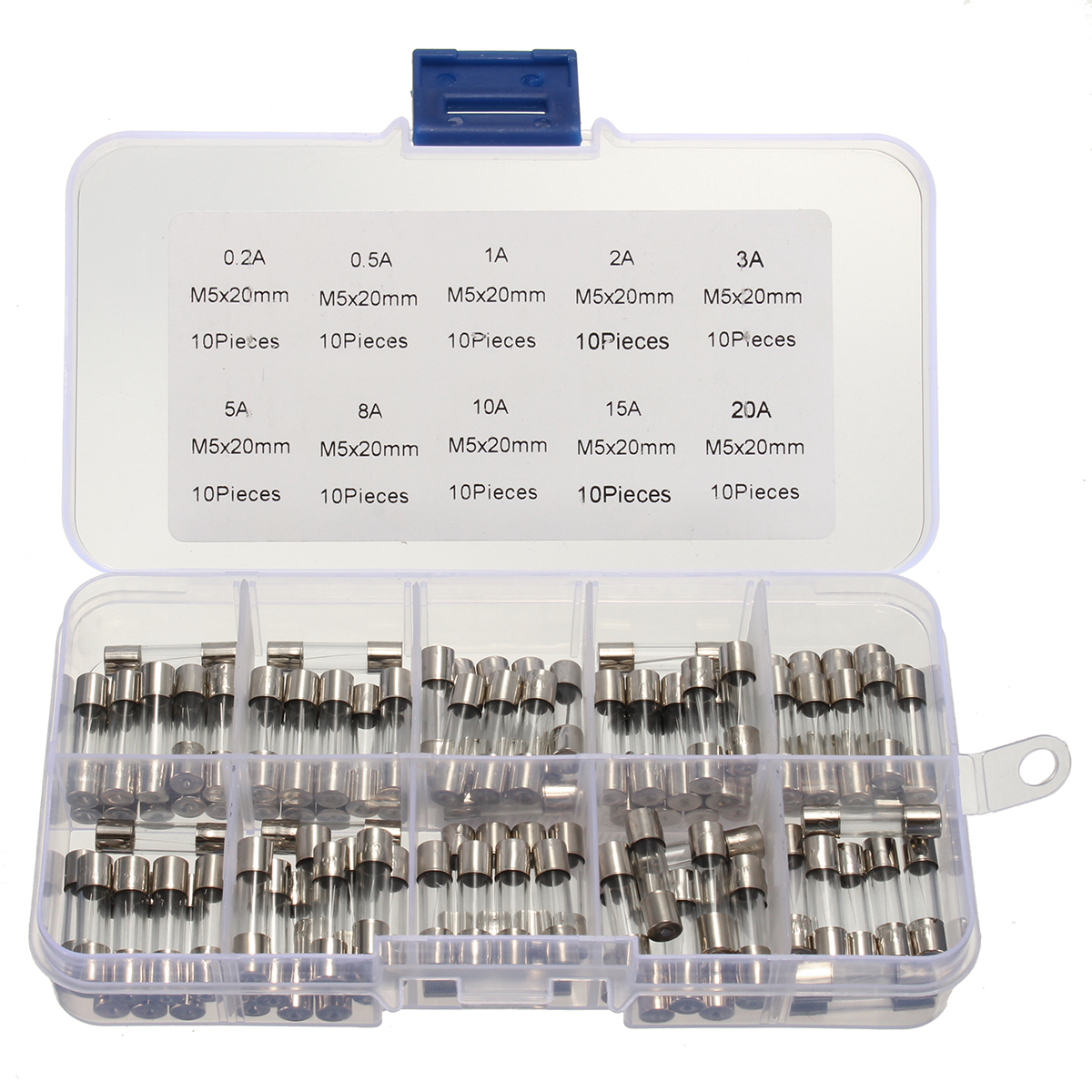 DANIU-100Pcs-5x20mm-02A-20A-Quick-Blow-Glass-Tube-Fuse-Assorted-Kit-Fast-blow-Glass-Fuses-1236224-8