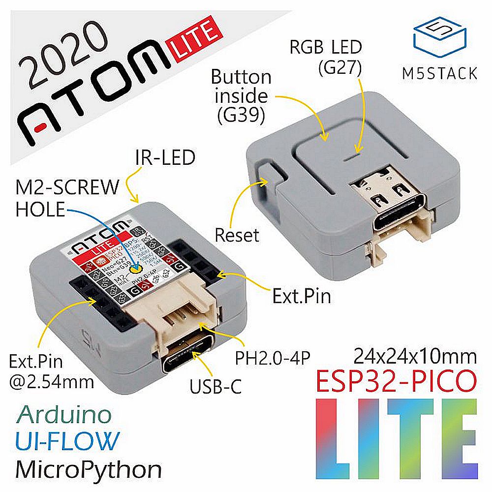 M5Stackreg-ATOM-Lite-ESP32-Development-Board-Kit-Neo-LED-Blockly-Programmable-Kit-1645120-2