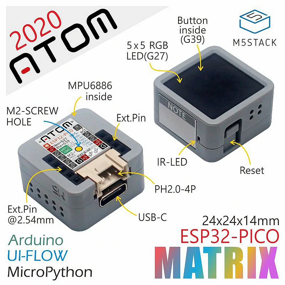M5Stackreg-ATOM-Matrix-PICO-ESP32-Development-Board-Kit-IMU-Sensor-Python-1645122-2