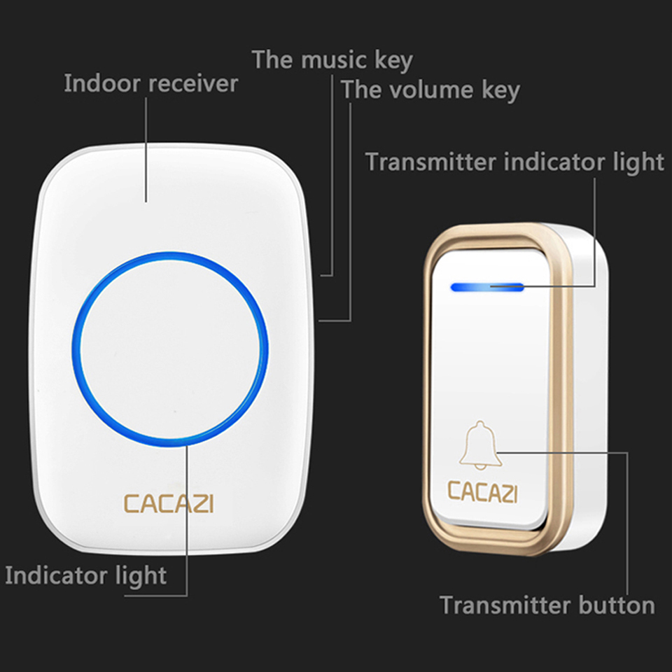 CACAZI-A10F-Waterproof-Wireless-Doorbell-300M-Remote-Door-Bell-Chime-220V-2-Button-1-Receiver-1630659-4
