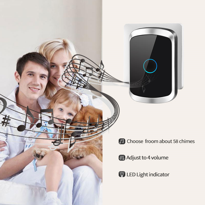 CACAZI-A50-Wireless-Music-Doorbell-Waterproof-Battery-1-Button-2-Receiver-Home-Bell-Wireless-Ring-Be-1610230-5