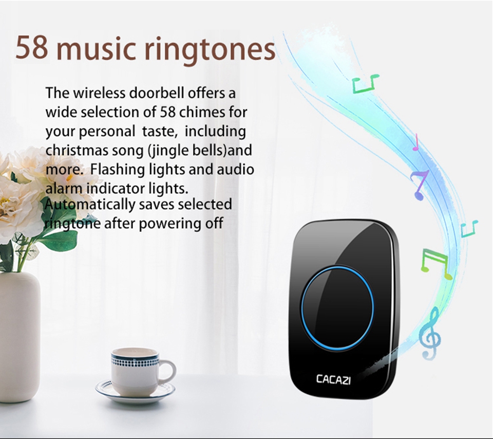 CACAZI-A60-Waterproof-Wireless-Music-Doorbell-LED-Light-Battery-300M-Remote-Home-Cordless-Call-Bell--1610215-2