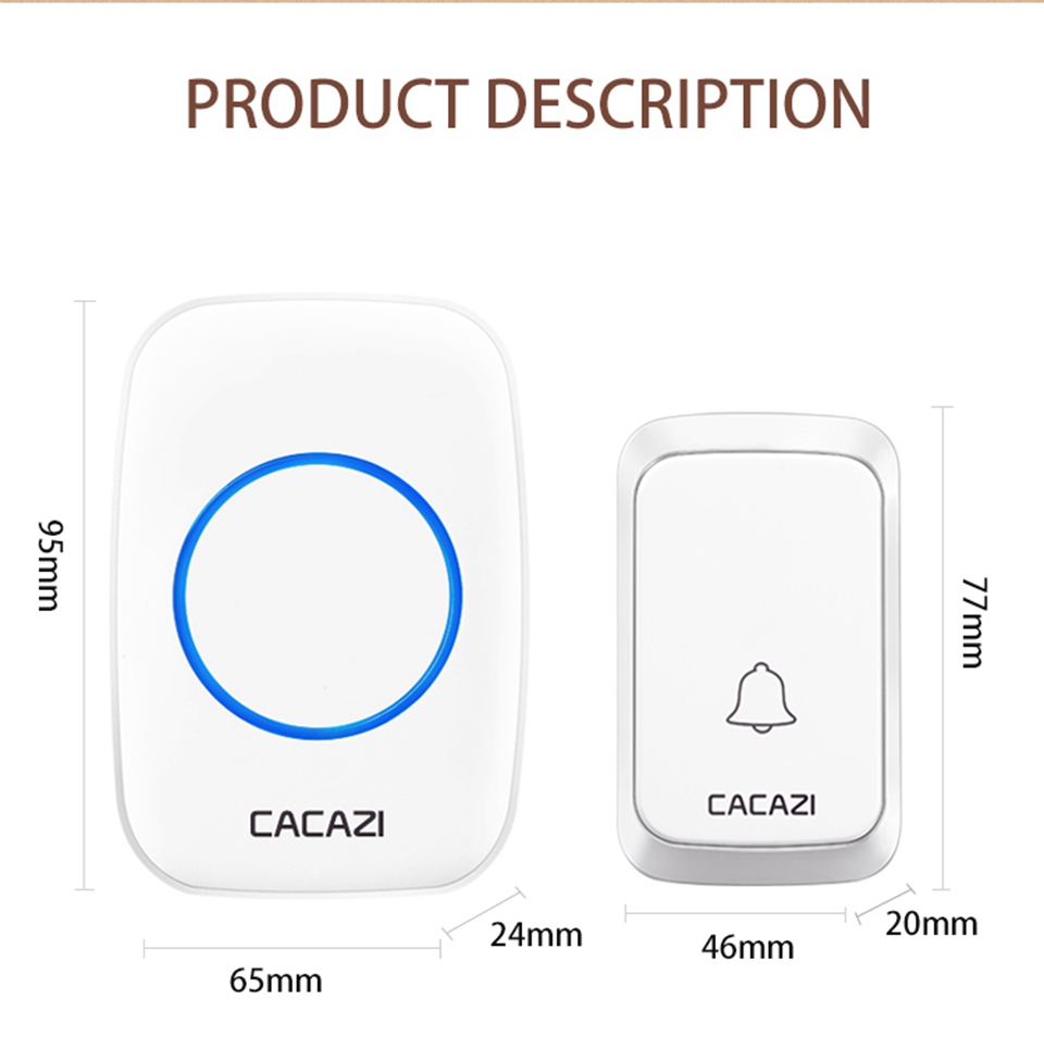 CACAZI-A60-Waterproof-Wireless-Music-Doorbell-LED-Light-Battery-300M-Remote-Home-Cordless-Call-Bell--1610215-10
