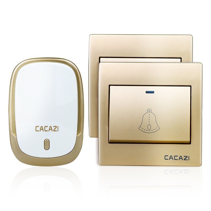 CACAZI-AC110-220V-Wireless-Doorbell-Waterproof-2-Button1Plug-in-Receivers-300M-Remote-Music-Door-Del-1613606-10