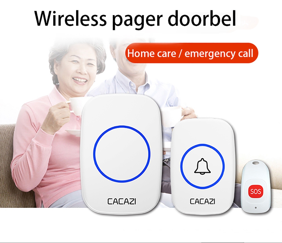 CACAZI-C10-Smart-Home-Wireless-Pager-Doorbell-Old-Man-Emergency-Alarm-80m-Remote-Call-Bell-1-Button--1607157-1