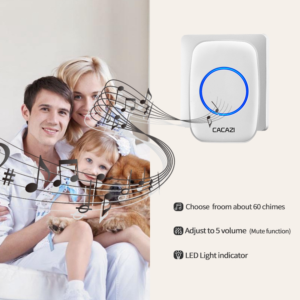 CACAZI-C10-Smart-Home-Wireless-Pager-Doorbell-Old-Man-Emergency-Alarm-80m-Remote-Call-Bell-1-Button--1607157-5