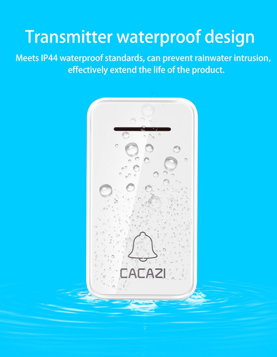 CACAZI-FA10-Self-powered-Wireless-Music-Doorbell-Waterproof-No-battery-Calling-Doorbell-Chime-1-Butt-1630647-5
