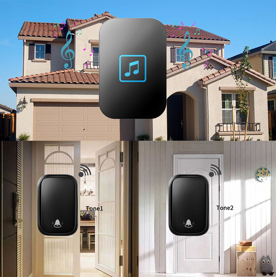 CACAZI-FA86-Self-powered-Waterproof-Wireless-Doorbell-1-Transmitter-to-1-Receiver-Home-Call-Ring-Bel-1605318-6