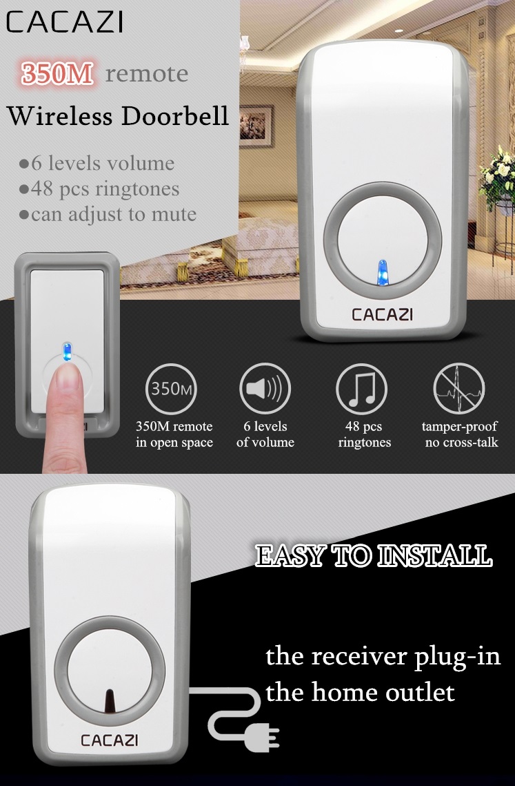 CACAZI-Wireless-Doorbell-AC-110-220V-Ultra-Long-Distance-350M-Remote-Door-Bell-48-Chimes-6-Volume-1241035-1