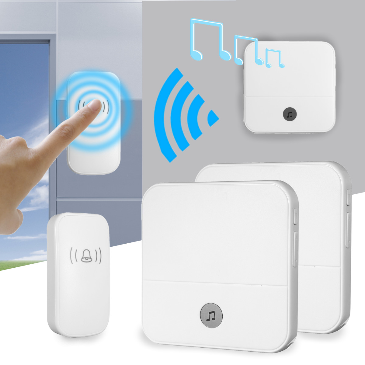 Home-House-4-Volume-Wireless-Doorbell-Chime-2-Receiver--1-Doorbell-1347168-4