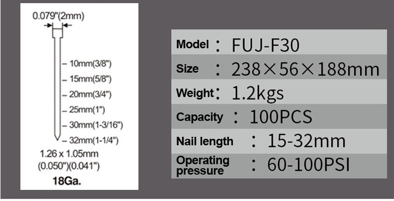 FUJIWARA-F30-18Ga-Pneumatic-Nail-Guns-Air-Stapler-Home-DIY-Home-Decoration-F10-F30-Straight-Nails-1747995-2