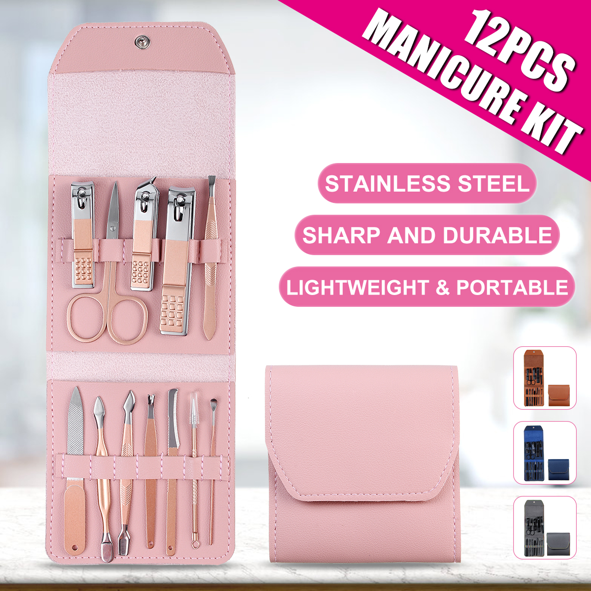 12PCS-Stainless-Steel-Pedicure-Nail-Clipper-Set-Professional-Manicure-Beauty-Tools-Kit-Cuticle-Eagle-1709212-2