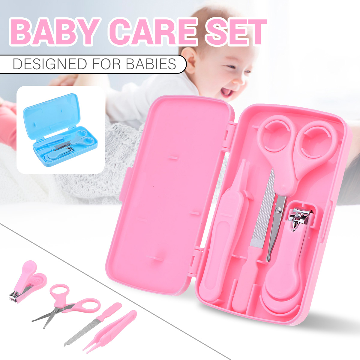 4pcs-Baby-Care-Set-Stainless-Steel-Children-Nail-Clippers-Nail-File-Tools-Set-1791871-2