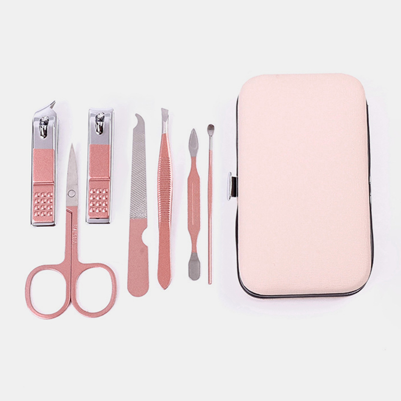 Professional-Stainless-Steel-Manicure-Tools-Pink-Olecranon-Nail-Scissors-Nail-Clipper-Tool-Set-1678993-2