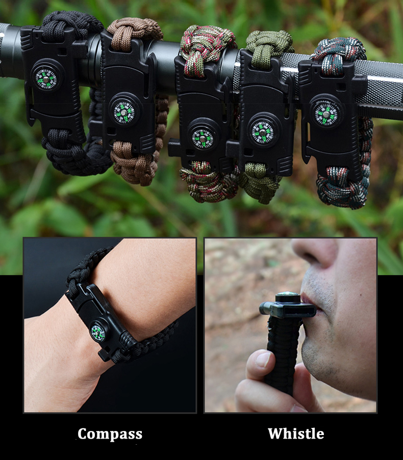 4-In-1-EDC-Survival-Bracelet-Outdoor-Emergency-7-Core-Paracord-Whistle-Compass-Kit-1192943-5