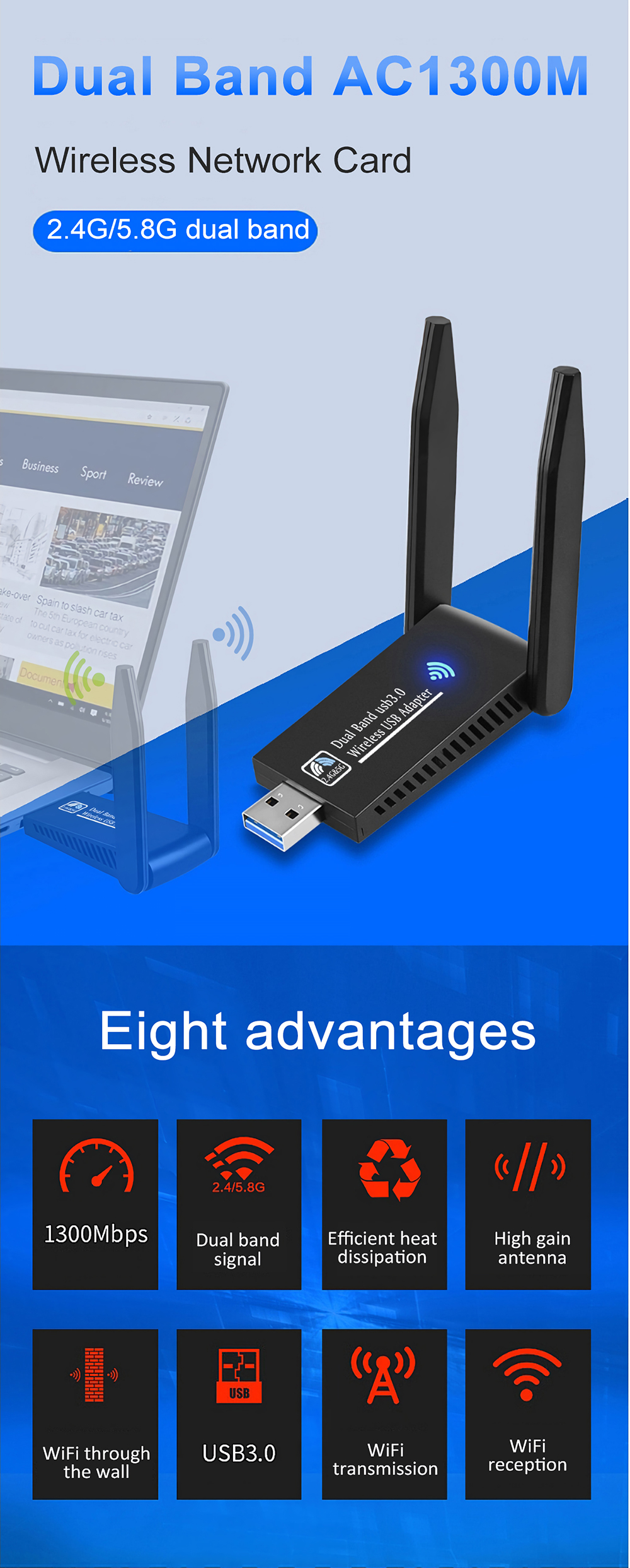 1300Mbps-USB30-WiFi-Adapter-80211ac-Dual-Band--2-5dBi-Antenna-Wireless-Network-Card-WiFi-Dongle-Tran-1850819-1