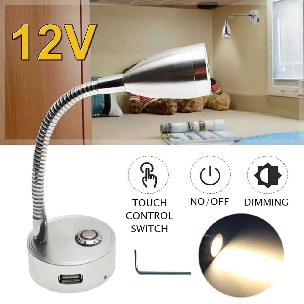12V-Touch-Switch-USB-LED-Spot-Reading-Light-Camper-Caravan-Boat-Interior-Lamp-1830719-2