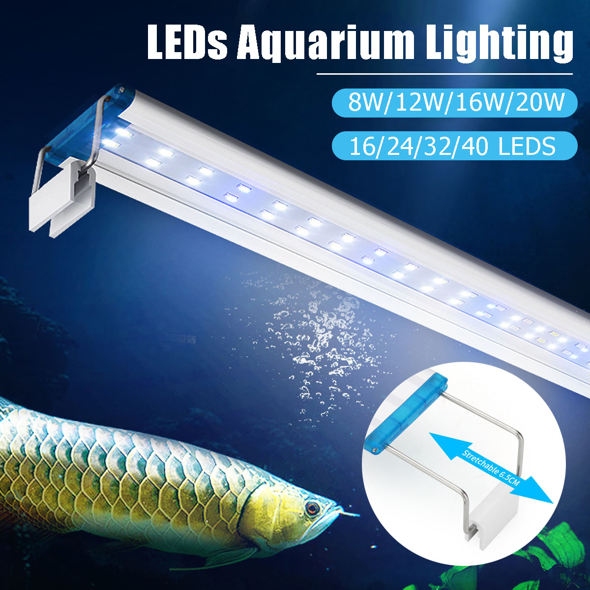 18-48CM-Fish-Tank-Lamp-Aquarium-LED-Lighting-With-Extendable-Brackets-White-And-Blue-LEDs-Fits-for-A-1691650-3