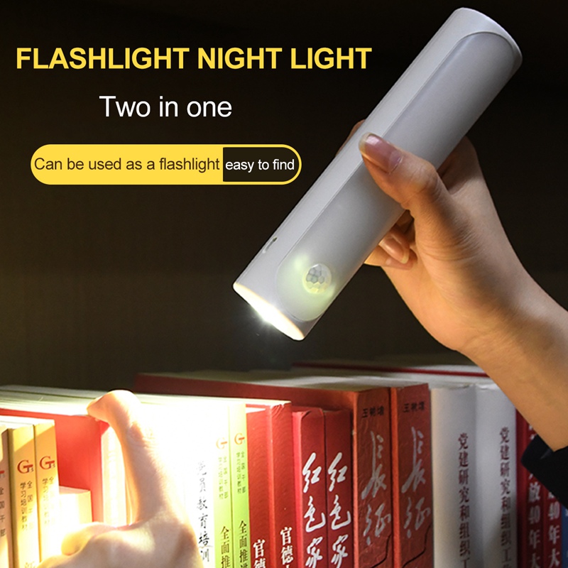 2-in-1-LED-Night-Light-Flashlight-USB-Charging-Wireless-Closet-Carbinet-Light-Motion-Sensor-Automati-1821282-1