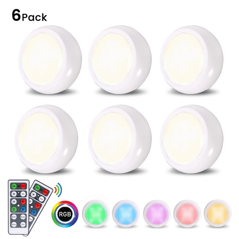 6pcs-LED-Night-Light-RGBW--White-Wiress-Remote-Contro-Cabinet-Light-for-Bedroom-Kitchen-Closet-1571171-2
